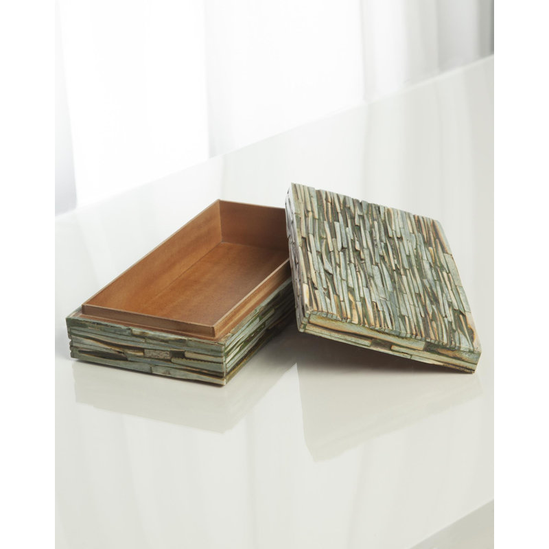 Chiseled Bone Box-Forest, 12"L x 7"W x 3"H