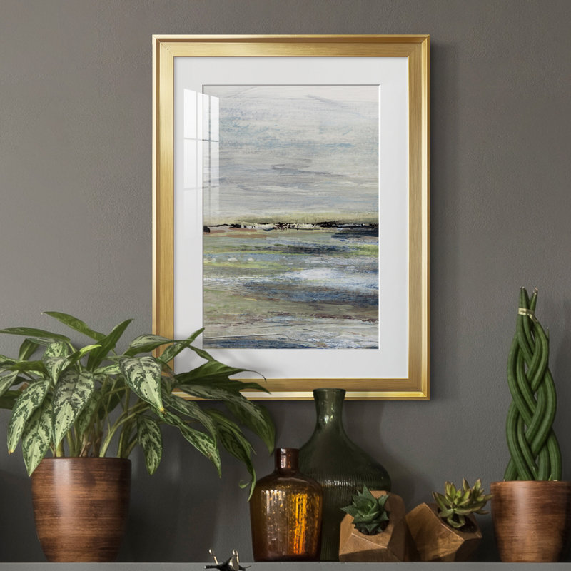 Wetlands I - peinture encadrée, H 22,5 po x l 30,5 po x P 1,5 po, Or