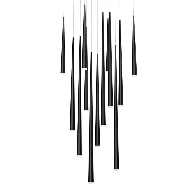 Cascade LED Pendant, Black, 36.75" H x 20" W x 20" D, 13