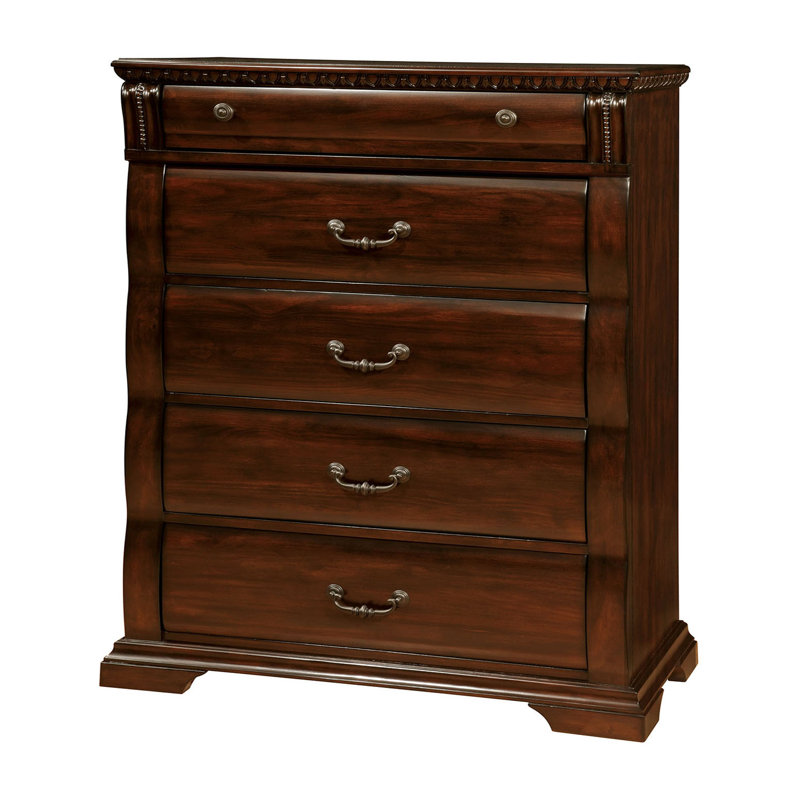 Commode 5 tiroirs l 37,6 po cerise