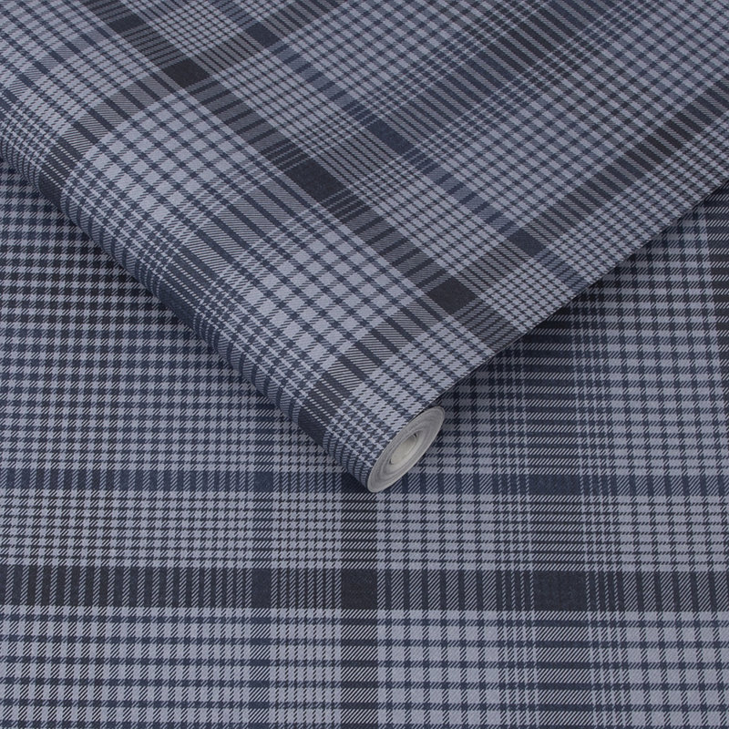 Heritage Plaid Blue Wallpaper, Blue