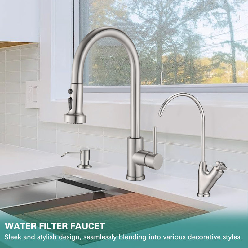 Eqloo Kitchen Faucet with Soap Dispenser