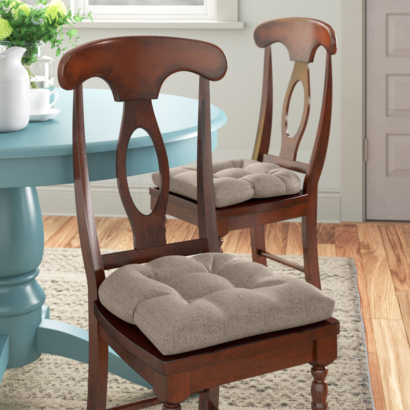 Non-Slip Dining Room And Kitchen Seat Cushions, 15 X 15 X 3 Inches, Flame, 3" H x 17" W x 17" L