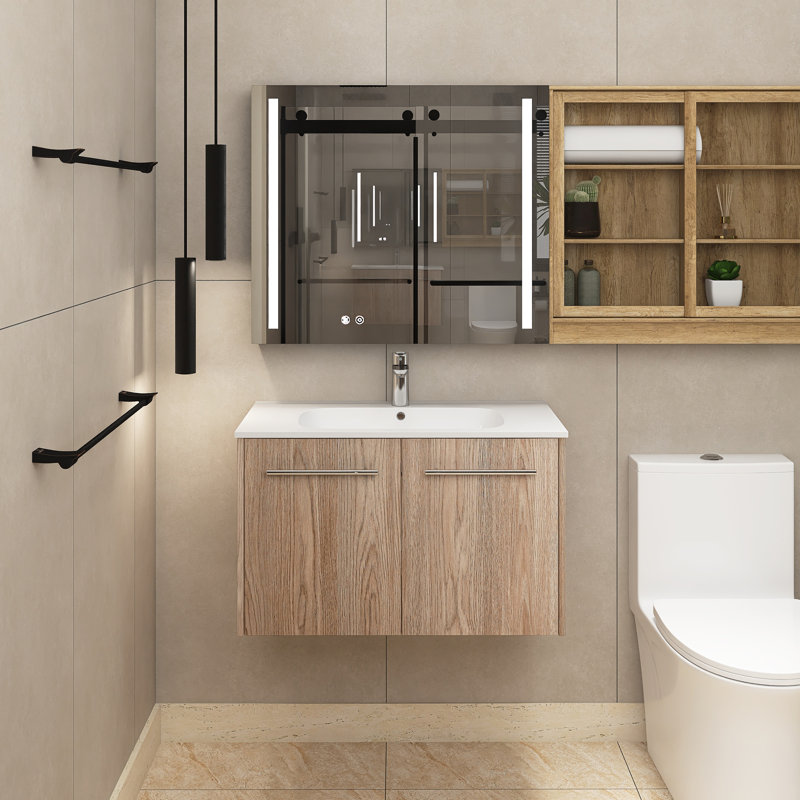 Ruslans 30'' Single Bathroom Vanity with Acrylic Top