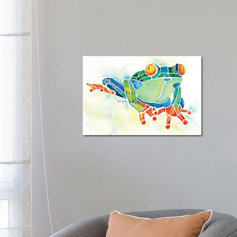 Frog Green by Jo Lynch - Wrapped Canvas Gallery-Wrapped Canvas Giclée
