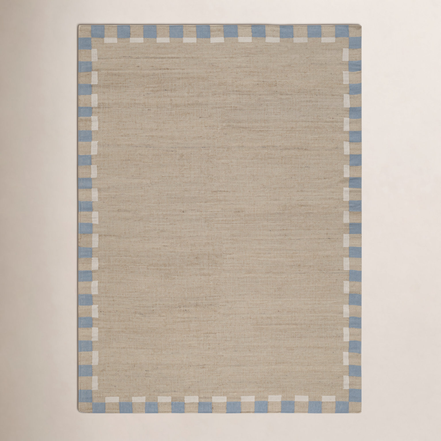 Heidi Checkered Flatweave Jute Rug, Blue, 3'x5'