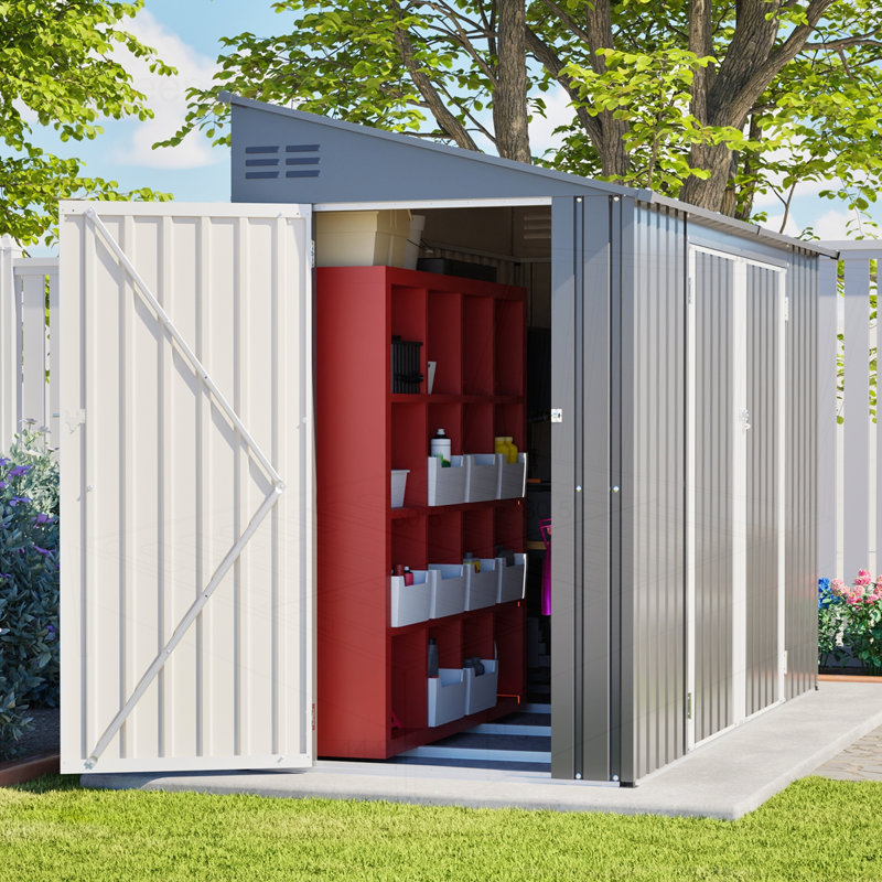 9x4 FT Outdoor Storage Shed with Lockable Door