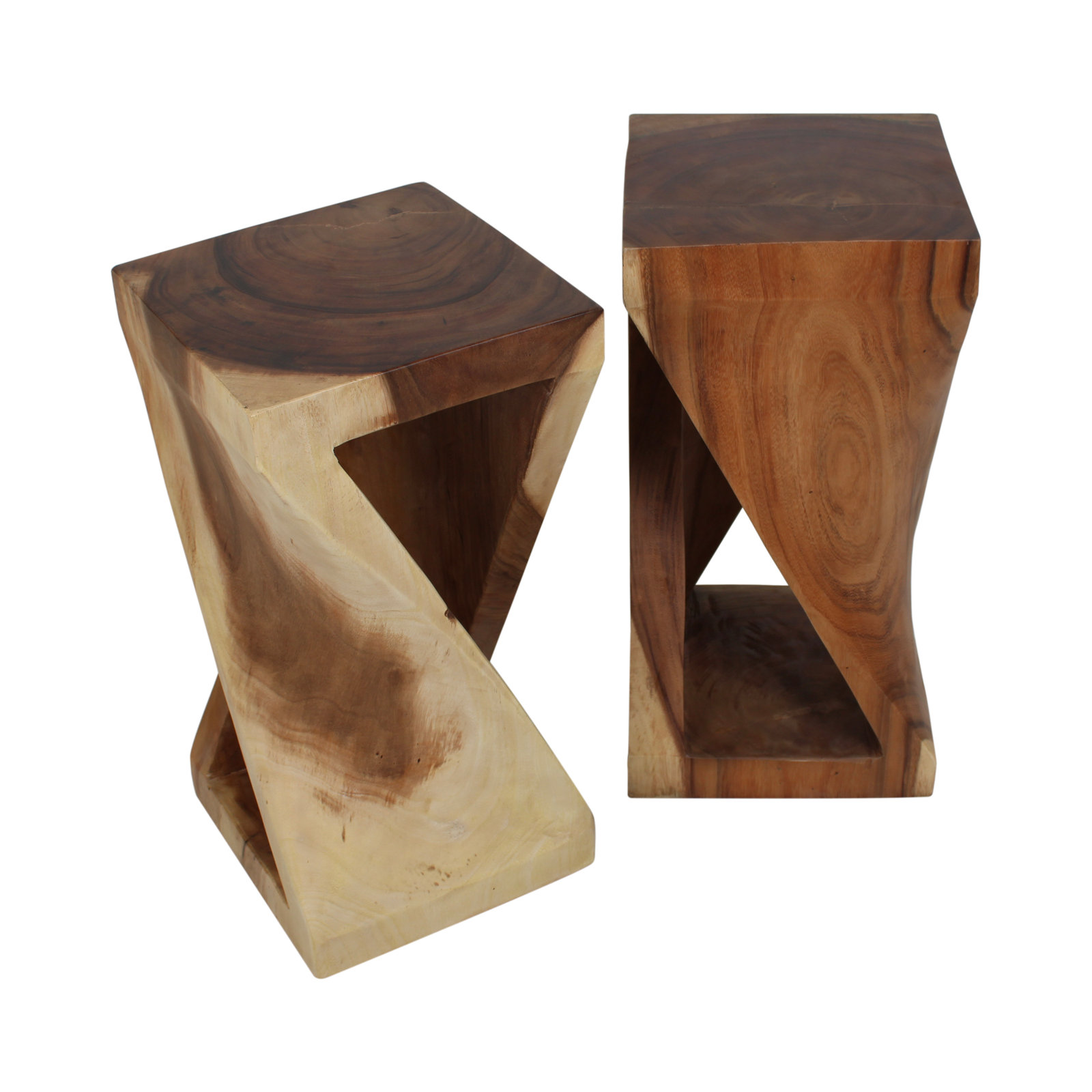 Neddy Solid Wood End Table, Brown, 18.25" H x 12" W x 12" D