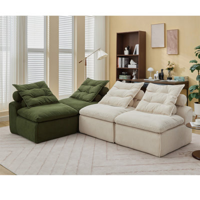 Versatile Modular Sofa With Polyester Upholstery And Customizable Options For All by Latitude Run