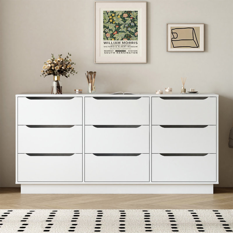Commode 9 tiroirs pour chambre à coucher avec tiroirs profonds