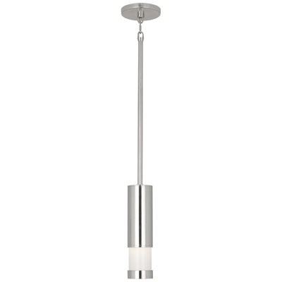 Modern Aluminum Pendant Light Fixture With Cased White Glass Shade - E26 Medium Socket, UL Listed For Dry/Damp Locations