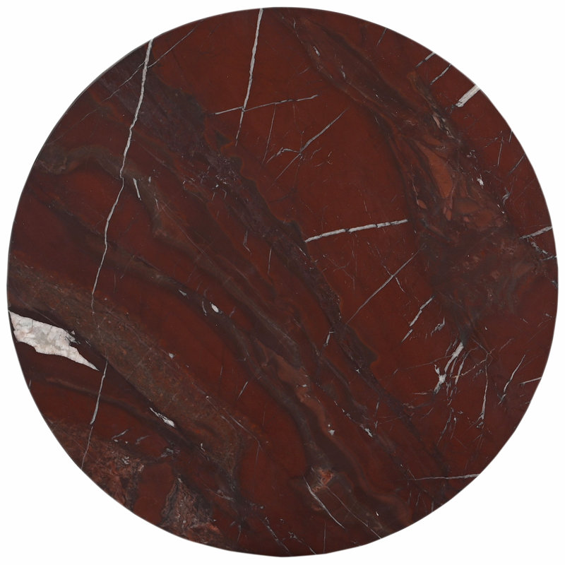 Devlin Marble Drink Table, Red