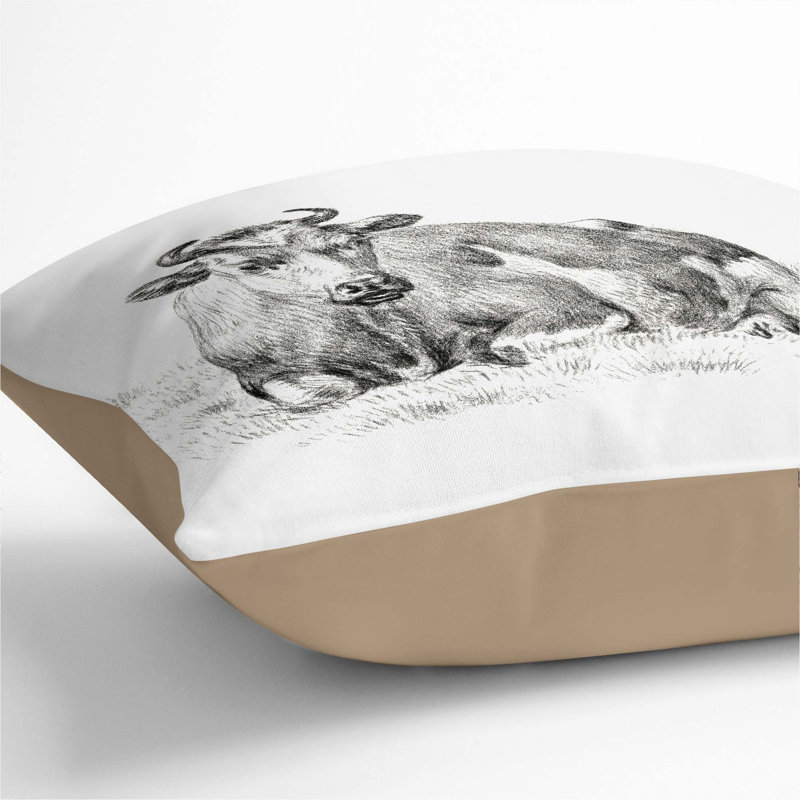 Square Throw Cushion, 55cm H x 55cm W x 20cm D, Stone
