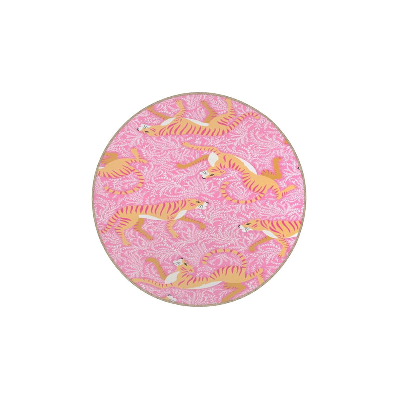 Pink Tiger Modern Striped Patterned Decorative Machine Washable Rug, Rectangle 4'7" x 6'7" Rug Pad Included