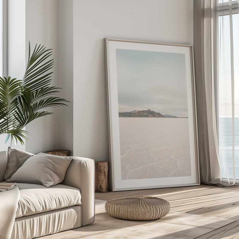 Salted Horizons Print, 11.25" H x 9.25" W x 1.25" D, Polished Chrome Framed