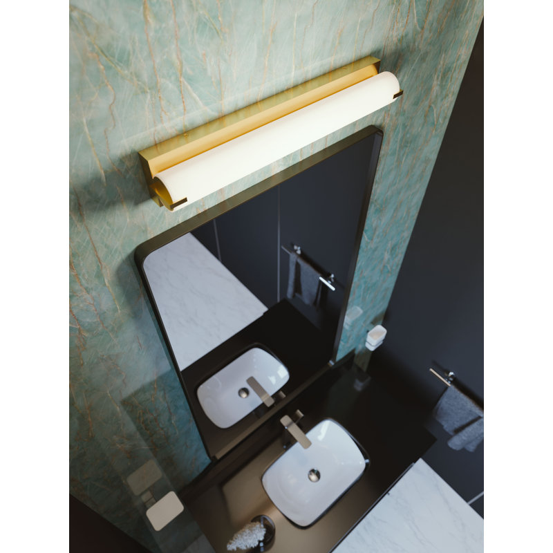 Dimmable LED Bath Bar, Satin Brass