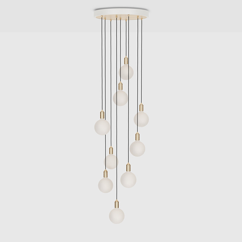 Brass 9-Light Globe LED Indoor/Outdoor Chandelier