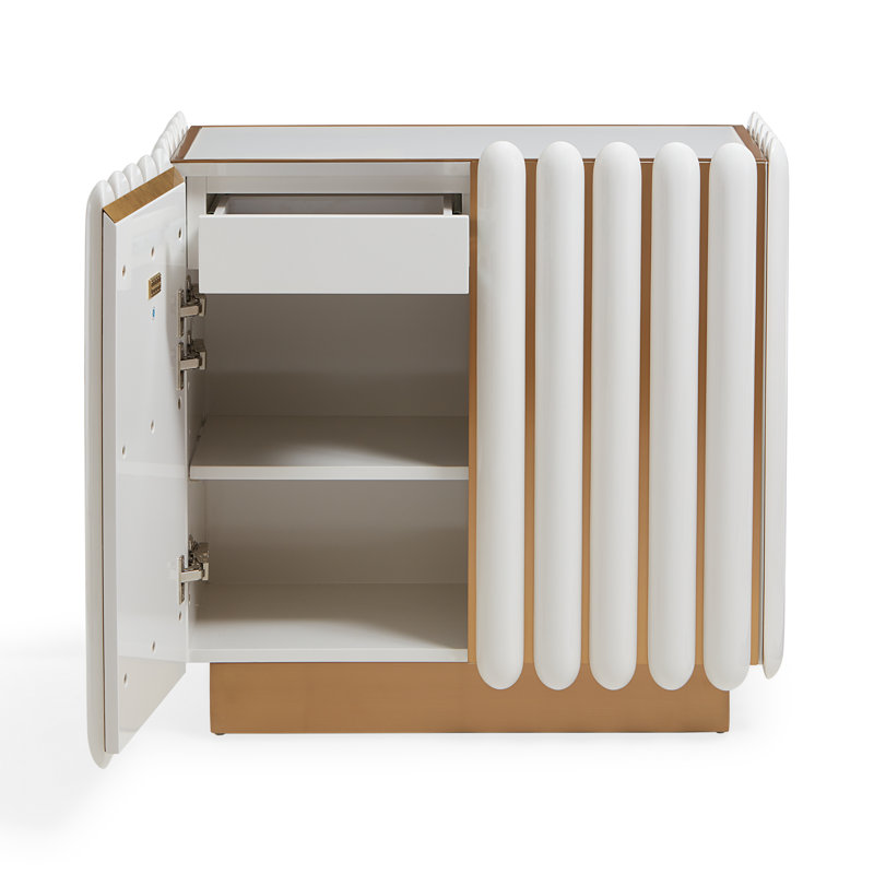 Kiki Accent Cabinet, Ivory/Brass