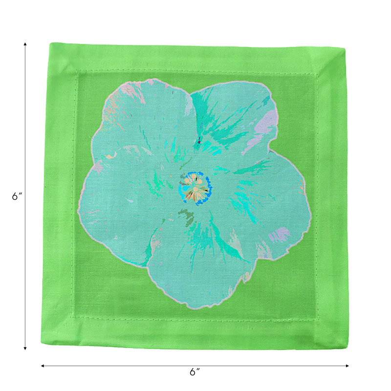 Hibiscus Cotton Sateen Cocktail Napkins, Colony