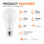 Ampoule DEL Euri Lighting A21, 17 W, 1 600 lm, équivalent 100 W, 3 000 K, culot E26, réglable, CEC/JA8, UL-136846334