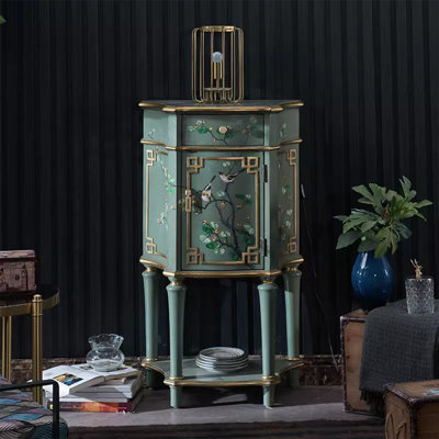Armoire de coin en bois massif