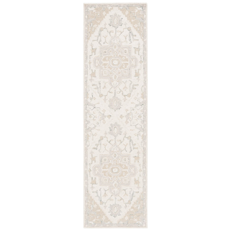 Tapis ivoire / beige en laine / coton touffeté à la main Lauren Ralph Lauren Percy, Tapis de couloir 2 pi 3 po x 8 pi