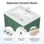 Armoire de salle de bain avec cadre en bois massif L 24 po x l 18 po avec lavabo en céramique, tablettes réglables-933383013-933383018
