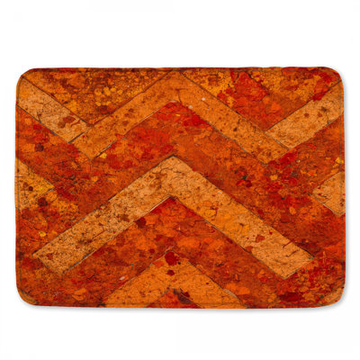 Rustic Chevron Texture Bath Mat