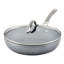 Elementum Hard Anodized Nonstick Deep Frying Pan/Skillet with Lid, 12 Inch, Gray
