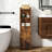 Brown Narrow Corner Bathroom Storage Cabinet With Doors And Adjustable Shelf-1359418216