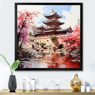 «Spring Spring China Serenity At The Temple I», art mural Chine