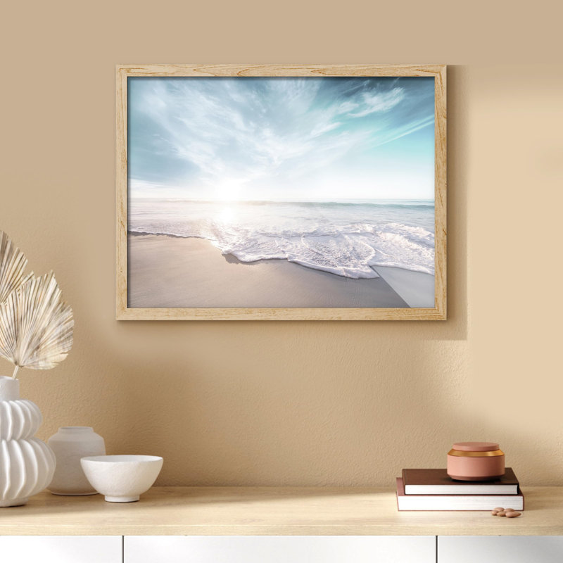 «Colorful Sunlight Ocean Wave Beach Shore Landscape Nautical Marine Life» sur, Naturel, H 11 po x l 14 po