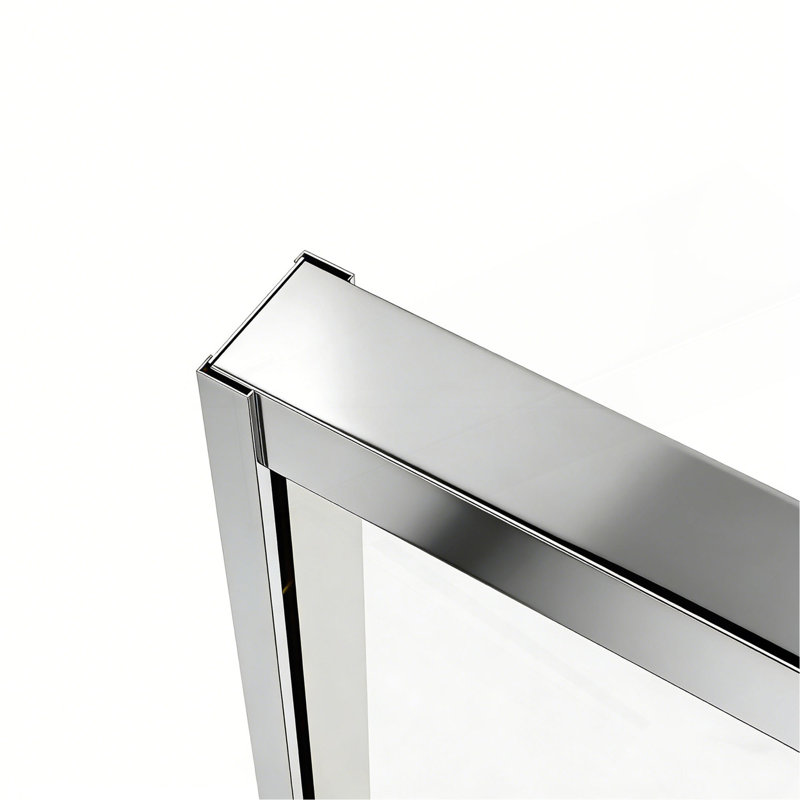 Porte de douche coulissante triple 48 po x H 76 po (8 mm) en verre transparent, cadre en acier inoxydable, Chrome