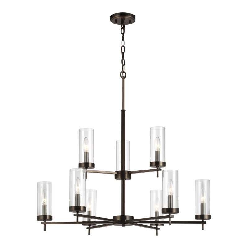 Zire 9 - Light Chandelier, Brushed Oil Rubbed Bronze, No