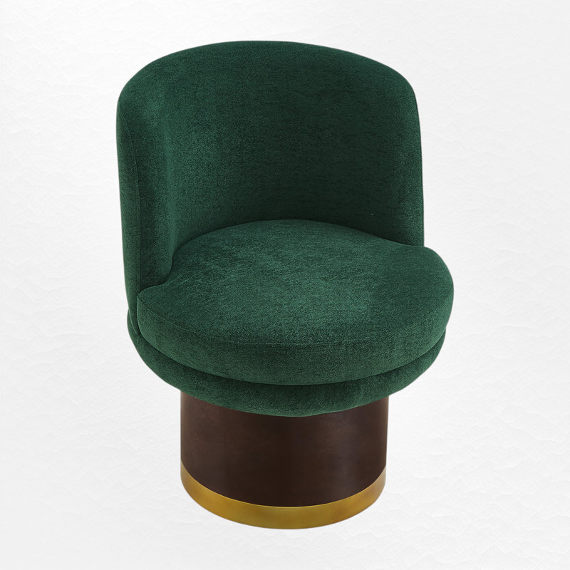 Fauteuil d'appoint pivotant, fauteuil demi-tonneau rembourré, Vert