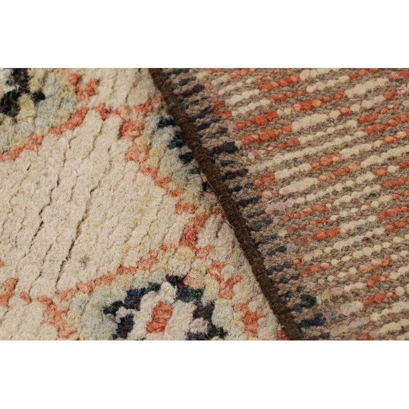 Moroccan Hand Knotted Silk Geometric Area Rug, Rectangle 10' x 14'