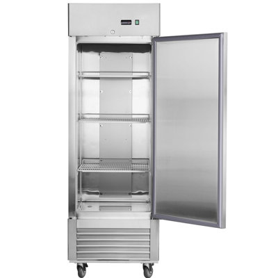 27"W 1 Solid Door Stainless Steel Upright Commercial Refrigerator 18.68 Cu.ft Fan Cooling for Restaurants