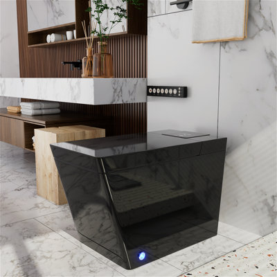 Toilette automatique à chasse d'eau 1,28 GPF avec bidet intelligent et télécommande sans fil
