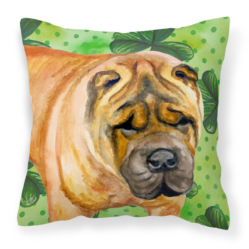 Coussin intérieur/extérieur st patrick, Chiot Shar Pei, 18 po x 18 po