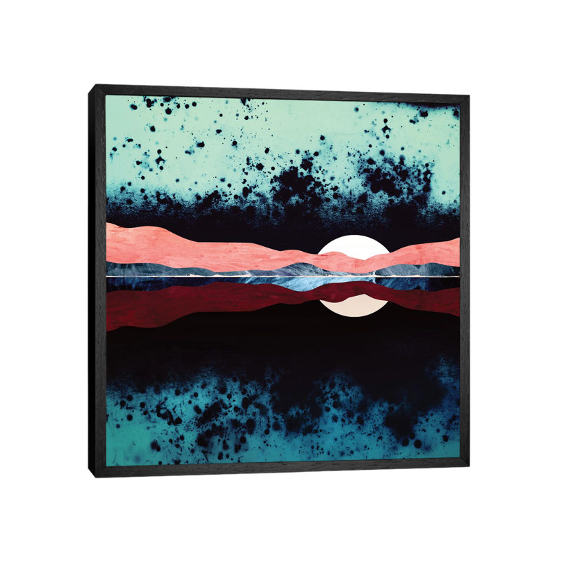 Night Sky Reflection - Print on Canvas, Black Framed, 93.98 cm H x 93.98 cm W