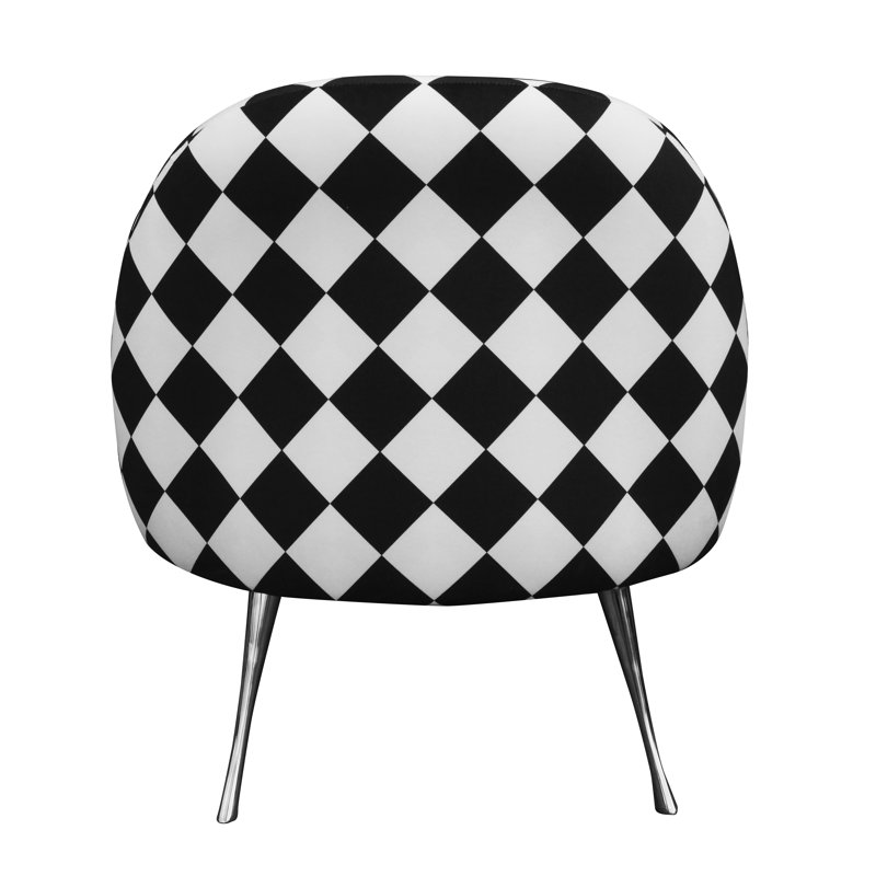 Artdeko Upholstered Accent Chair, White/Black