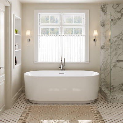 67" Freestanding Soaking Bathtub Acrylic Freestanding Tubs