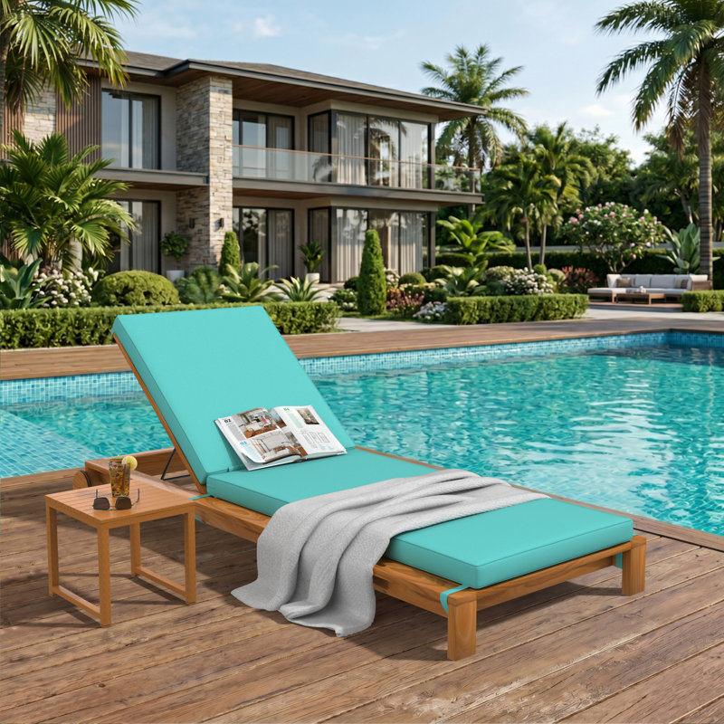 Sunbrella® Outdoor Chaise Cushion, 24" W x 73" D, Sunbrella® Canvas Aruba