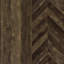 Armoire d'appoint autoportante à 4 tablettes en chêne rustique, finition bronze industriel sur le carré, chevrons pour les espaces de repas à profondeur visuelle en chêne avec accents, quatre salons de rangement efficaces à l'intérieur