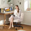 Chaise de bureau avec revêtement en cuir, pivotant, hauteur réglable, roulettes