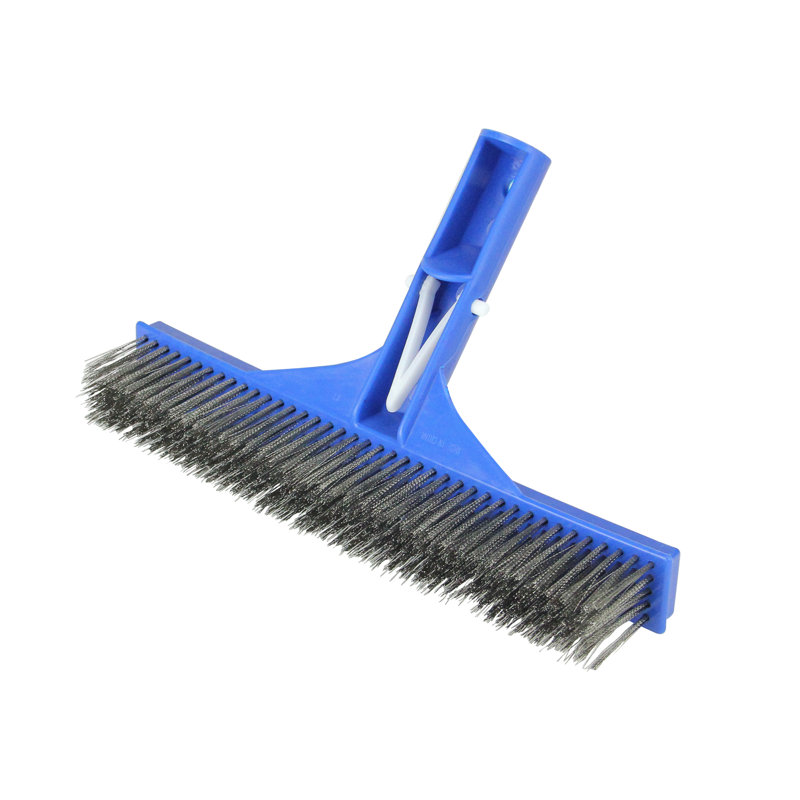 9.75" Blue Stainless Steel Algae Brush For Cement Pools
