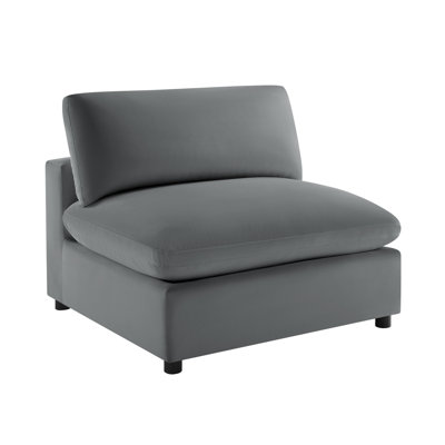 Caylie Armless Slipper Chair - Charcoal