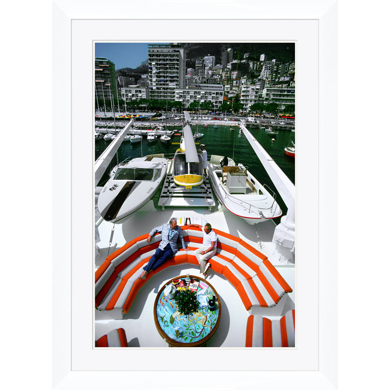 Transport Buffs Print by Slim Aarons, White Single Picture Framed, 41" H x 30" W x 1.5" D