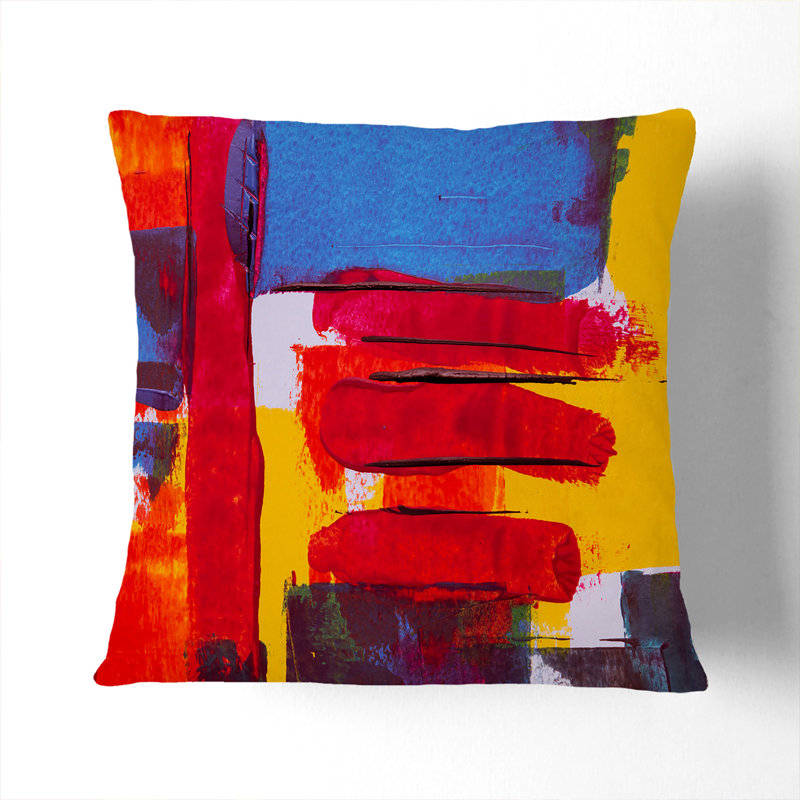 Abstract Square Throw Cushion, White, 40 x 40 cm