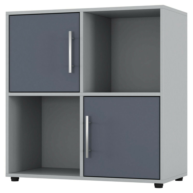 Bernnadette 61 cm H x 60 cm W Cube Bookcase, Grey Gloss
